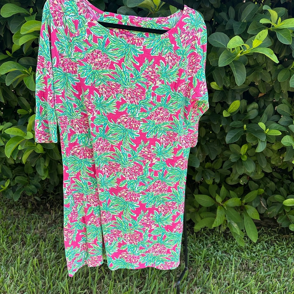 Lilly Pulitzer Pink and Green Short Sleeve Dress